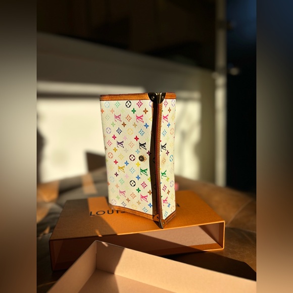 Louis Vuitton✨Murakami Monogram Sarah Leather Wallet✨White Multi✨WITH BOX💎 - Picture 6 of 16